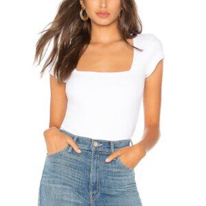 Free People Intimately Square Eyes Bodysuit in White Medium